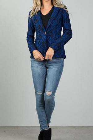 Luxe Lace Overlay Blazer