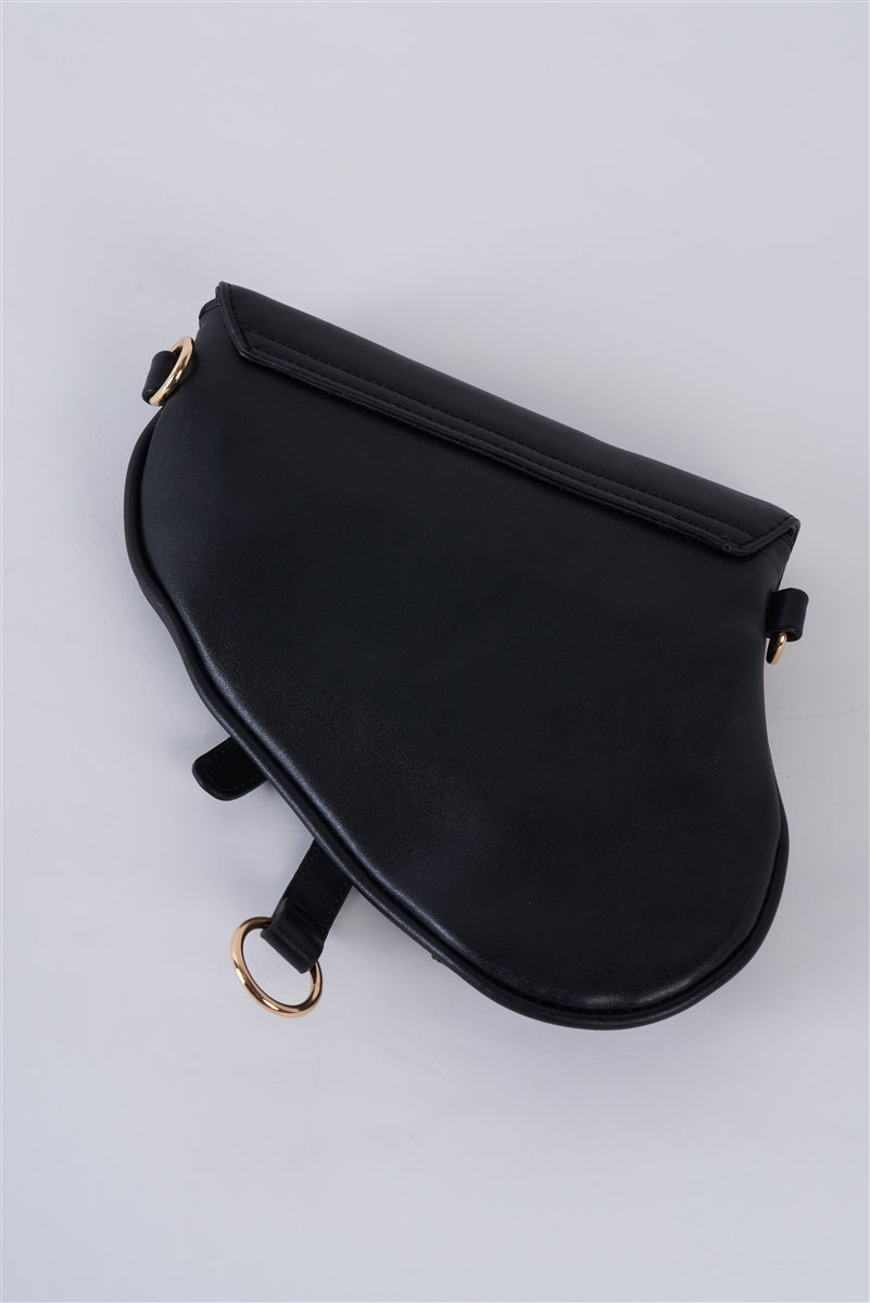 Mya Asymmetrical Shoulder Bag (Black)
