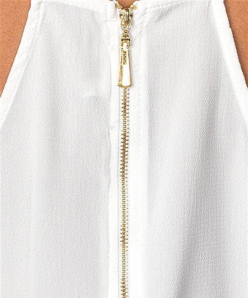 Cut-Out Flowy Sleeveless Blouse
