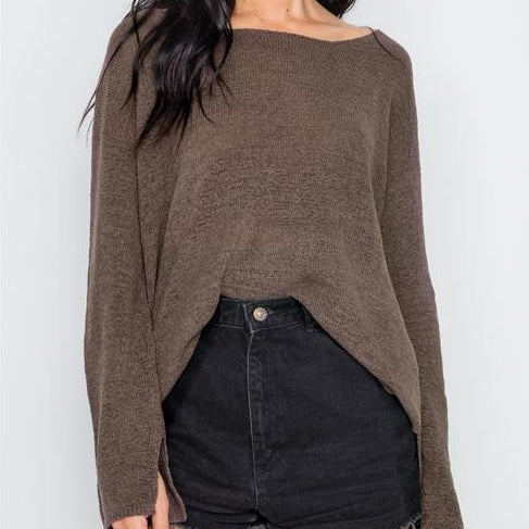 Hollywood Lightweight Knit Sweater (Cocoa)