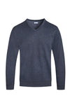 Work From Home Cozy V Neck Sweater (Blue)