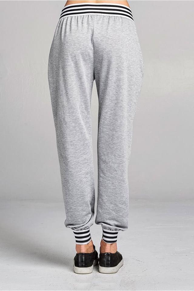 Striped Banded Gray Joggers