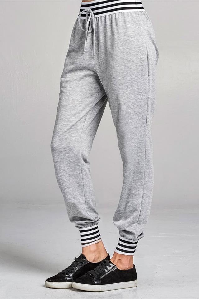 Striped Banded Gray Joggers