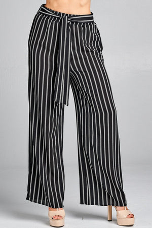 Wide trousers - Brown/Striped - Ladies | H&M IN