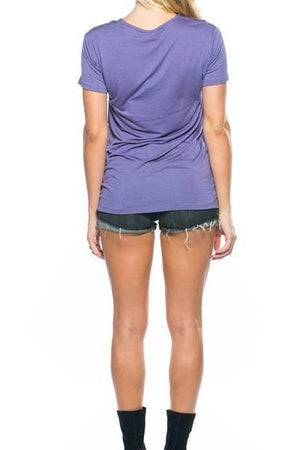 Soft Ladder Drawstring Tee (Purple)