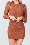 Toffee Lace Bodycon Mini Dress