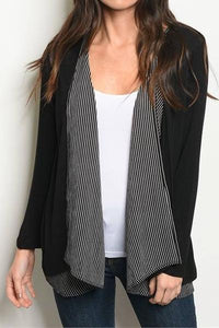 Colby Striped Open Front Cardigan