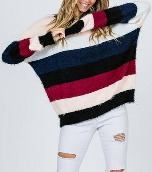 Striped Life Soft Mohair Sweater