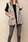 Faux Fur Hooded Leopard Vest