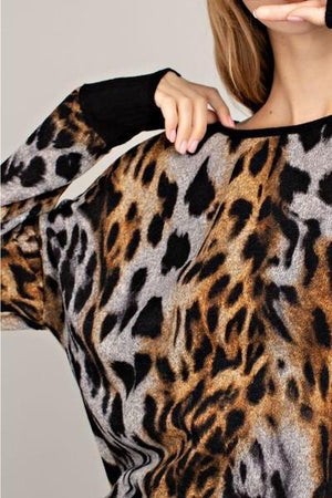 Born Wild Open Back Leopard Print Sweater