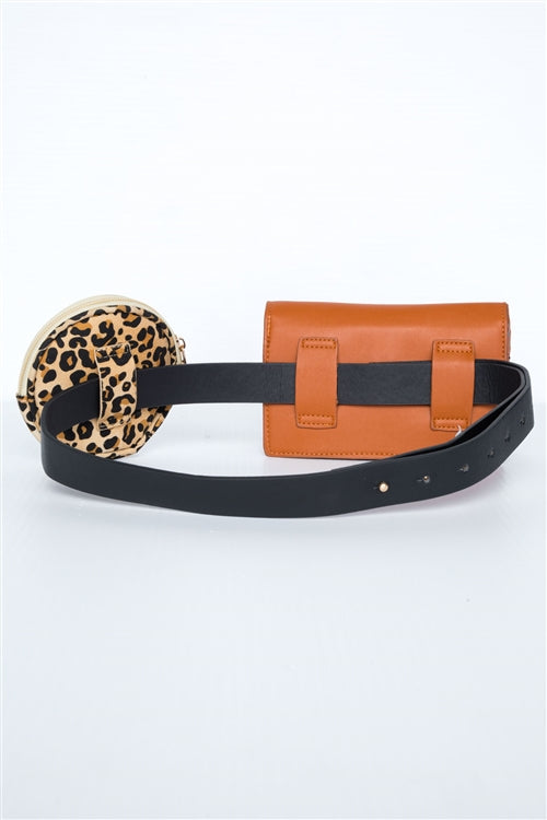 Into the Wild Double Fanny Pack Leopard Belt Bag