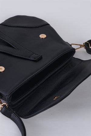 Mya Asymmetrical Shoulder Bag (Black)