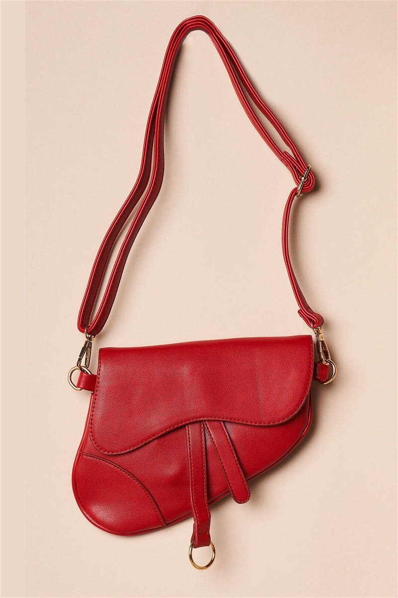 Mya Asymmetrical Shoulder Bag (Red)