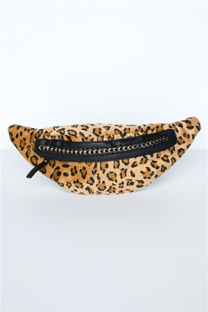 Wild Thing Faux Fur Leopard Chain Fanny Pack