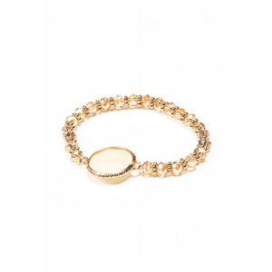 Ivory Crystal Gold Stretch Bracelet