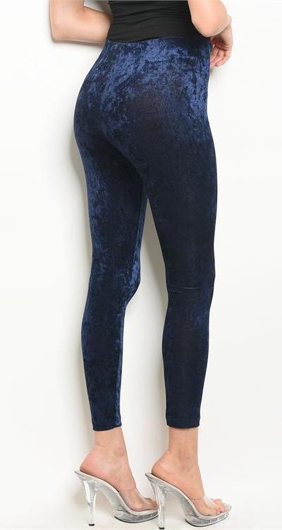 Velvet leggings curvy in dark blue, 9.99€