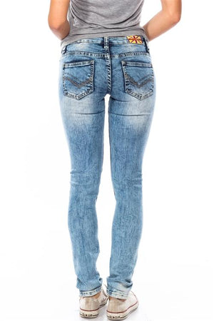 Light Blue Stone Washed Distressed Skinny
