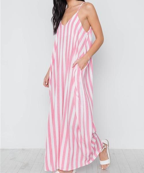 Antonia Pocketed Striped Maxi Dress