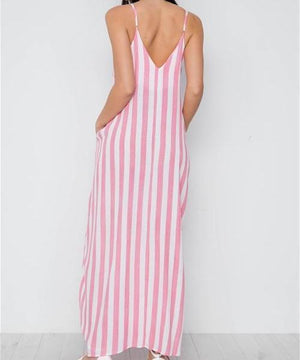 Antonia Pocketed Striped Maxi Dress