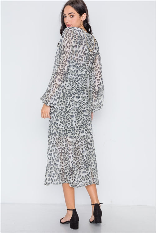 Femme Feline Leopard Print Maxi Dress
