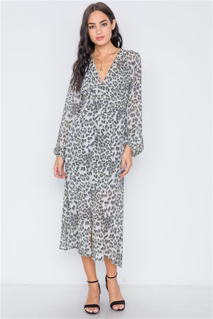 Femme Feline Leopard Print Maxi Dress