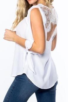 Open Sleeve Floral Lace Blouse