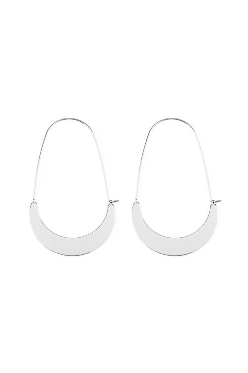 Quarter Moon Hoop Earrings (Silver)