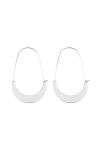 Quarter Moon Hoop Earrings (Silver)