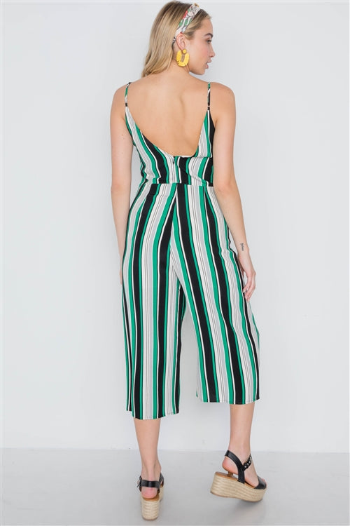 Emerson Green Striped Cami Jumpsuit