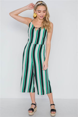 Emerson Green Striped Cami Jumpsuit