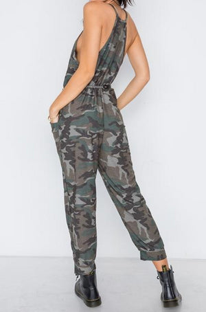 Soldier On Camo Pocketed Jumpsuit