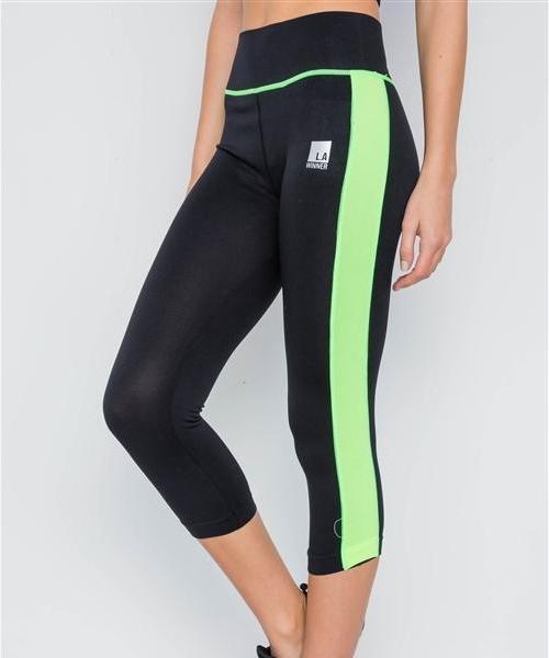 Gym Vibes Neon Green Capri Workout Leggings – Luxe Label