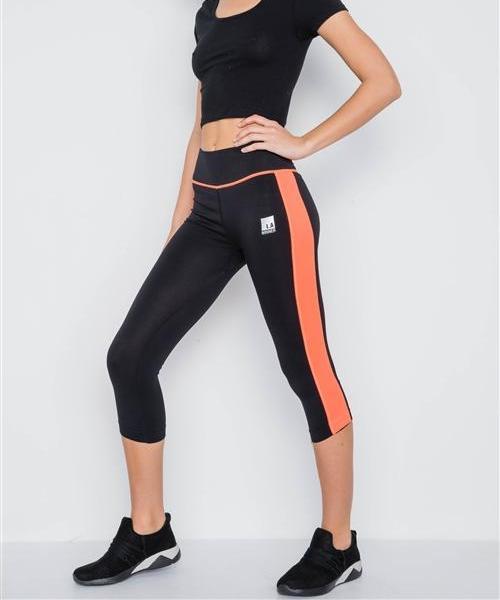 Gym Vibes Neon Orange Capri Workout Leggings