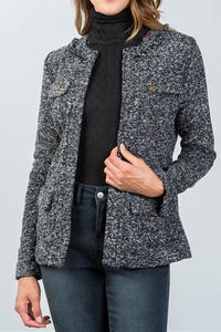 Embellished Woolen Tweed Blazer
