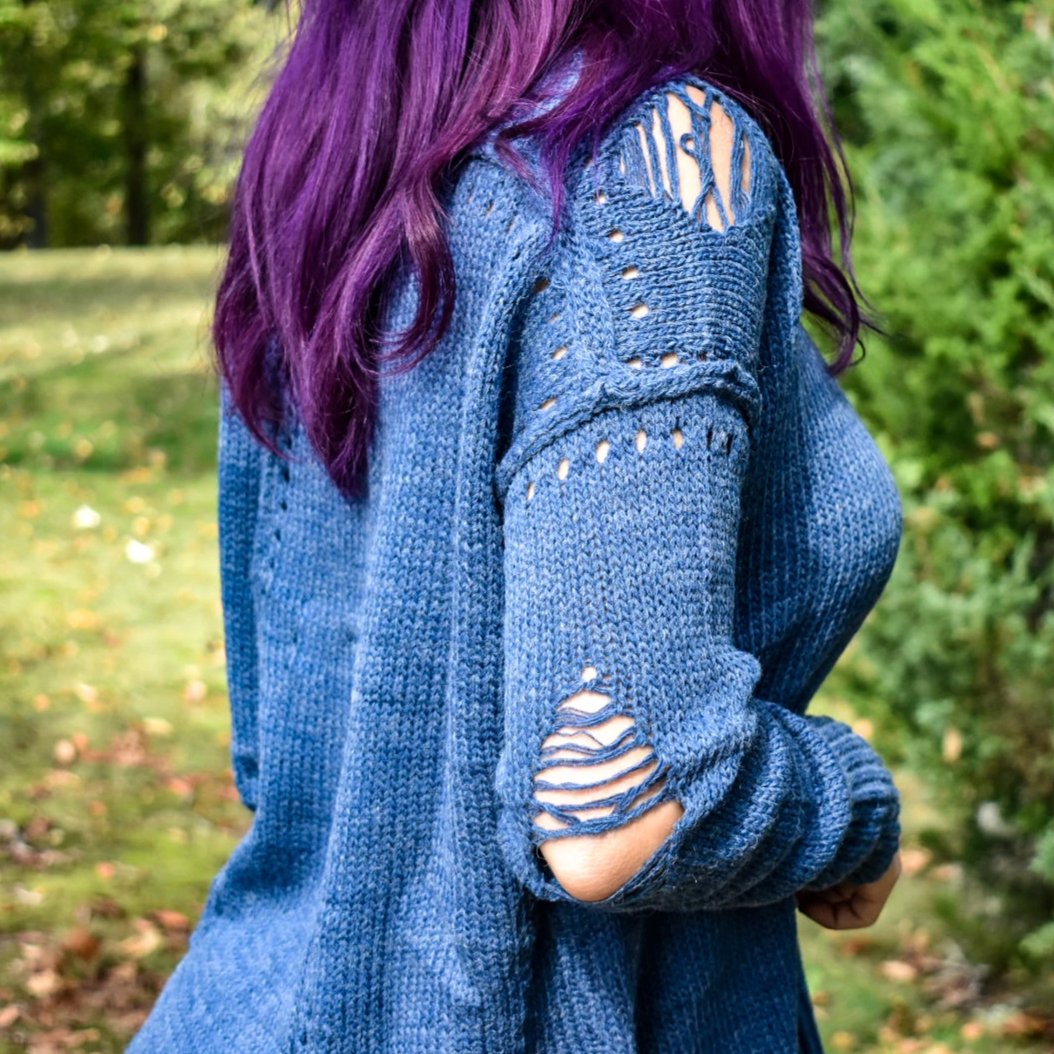 Cool Days Edgy Distressed Sweater