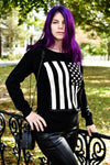 Stars & Stripes American Flag Sweater (Black)