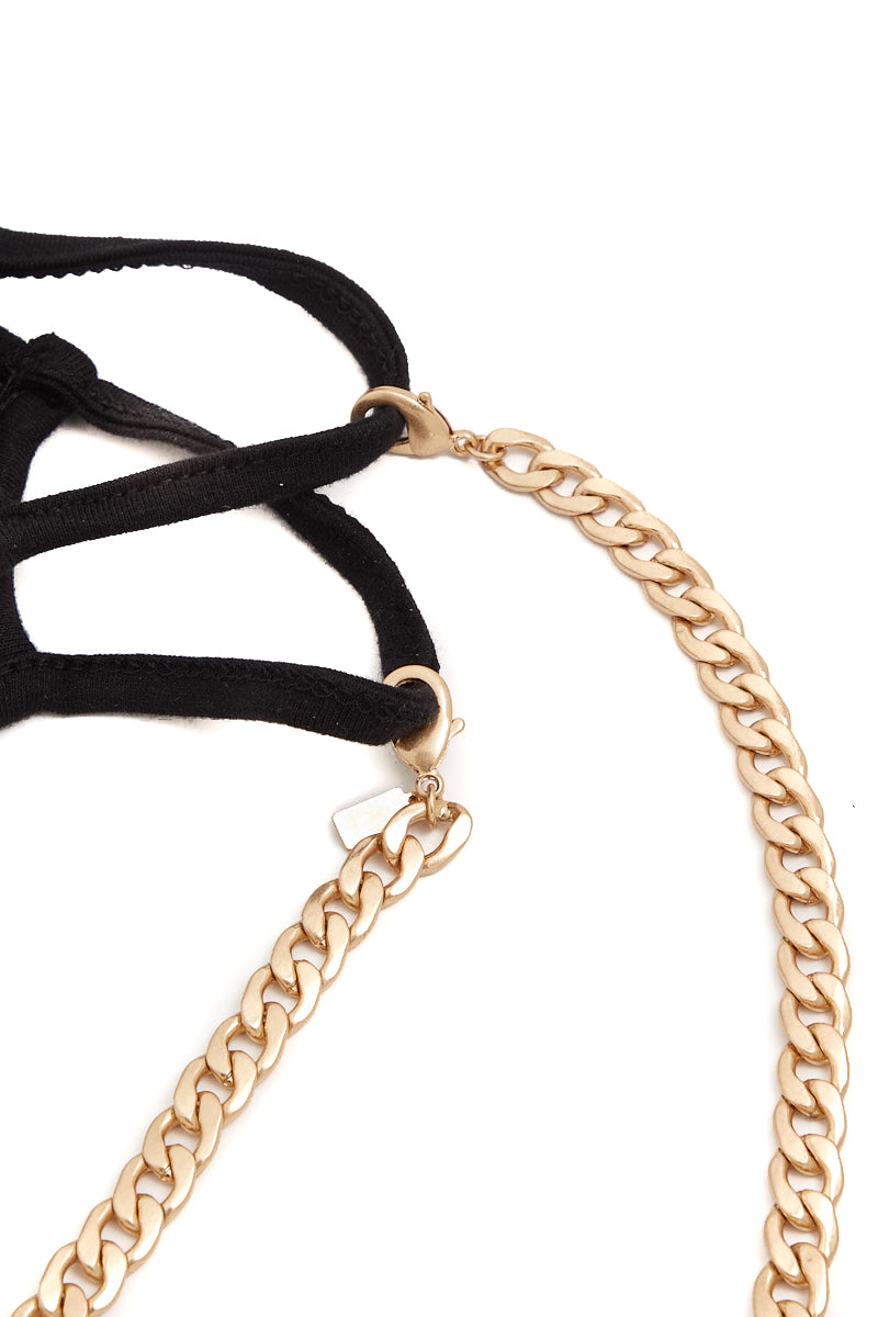 Chunky Mask Necklace Chain (Gold)