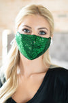 Glamour Sequin Face Mask (Green)