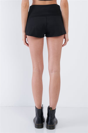 Kyla Lace Up Comfy Lounge Shorts (Black)