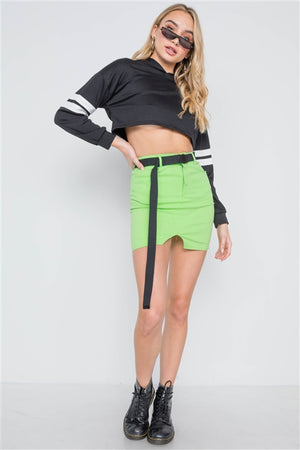 Good Looks High Waist Mini Skirt (Neon Green)