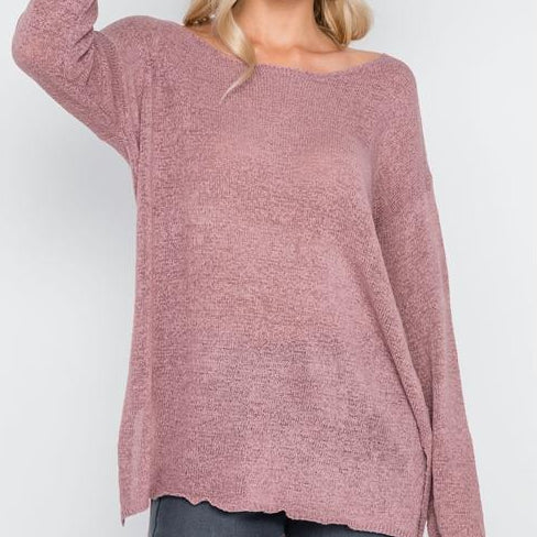 Hollywood Lightweight Knit Sweater (Dusty Pink)