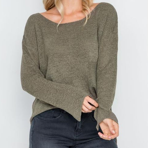 Hollywood Lightweight Knit Sweater (Olive)
