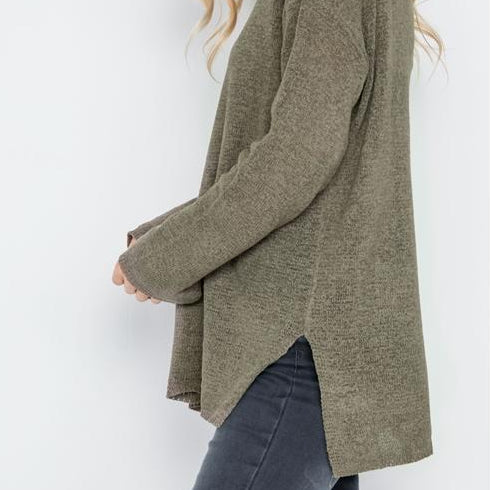Hollywood Lightweight Knit Sweater (Olive)