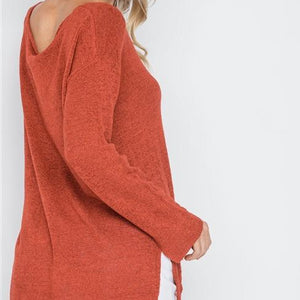 Hollywood Lightweight Knit Sweater (Rust)