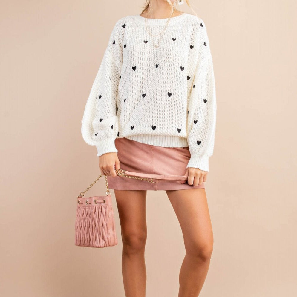 Queen of Hearts Ivory Sweater
