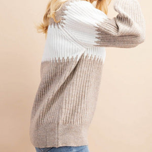 Latte Snuggle Ribbed Knit Sweater