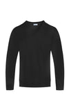 Work From Home Cozy V Neck Sweater (Black)