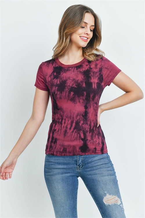Chill Out Tie Dye T Shirt (Wine)