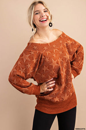 Seeing Stars Off the Shoulder Top (Rust)