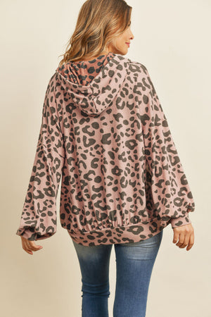 Purrrfect Leopard Hoodie (Ash Pink)